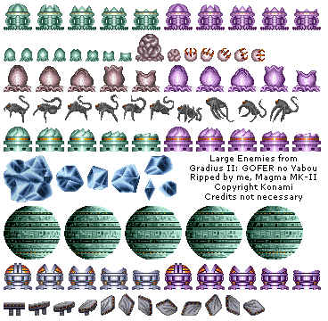 Gradius II: GOFER no Yabou - Large Enemies