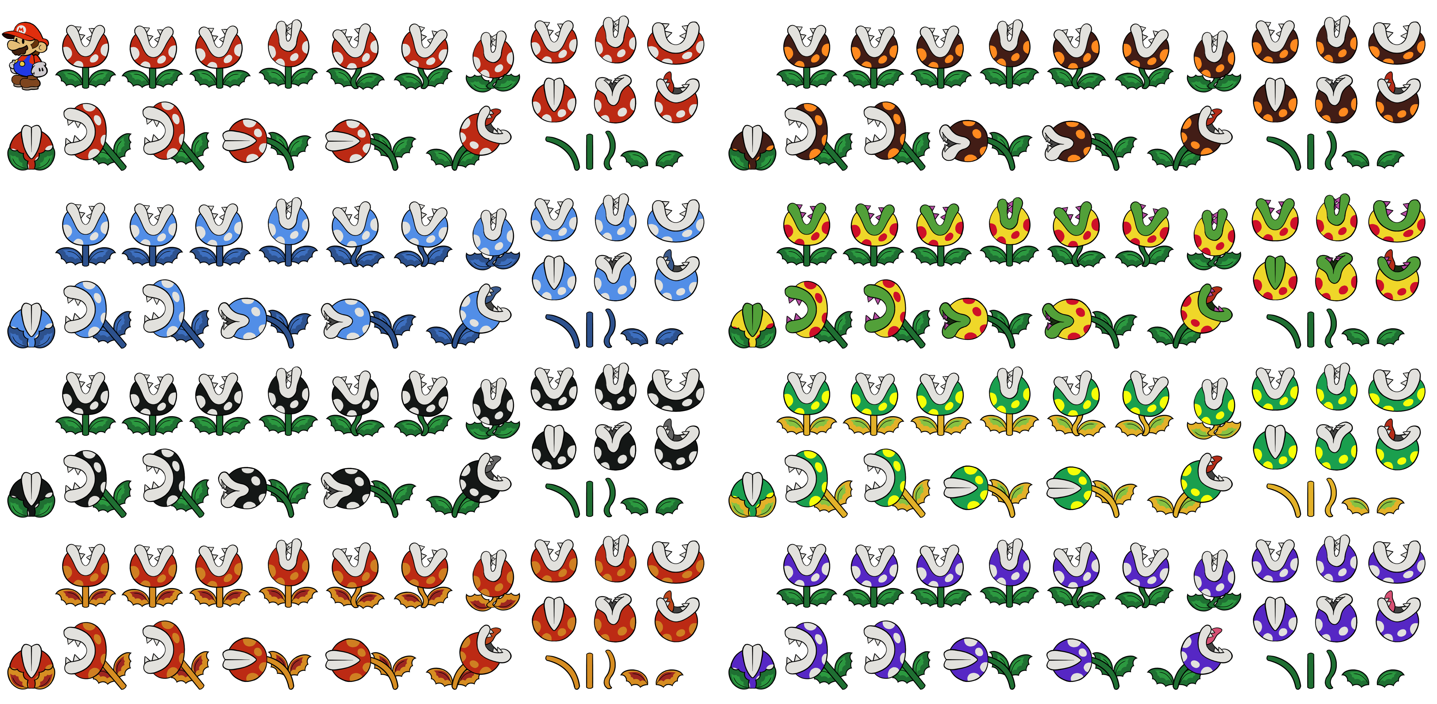 Piranha Plants (Paper Mario-Style, Modern)