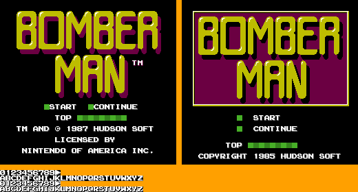 Bomberman - Title Screen & Text