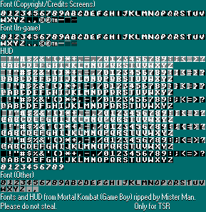 Mortal Kombat - Fonts and HUD