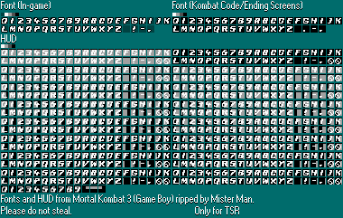 Mortal Kombat 3 - Fonts and HUD