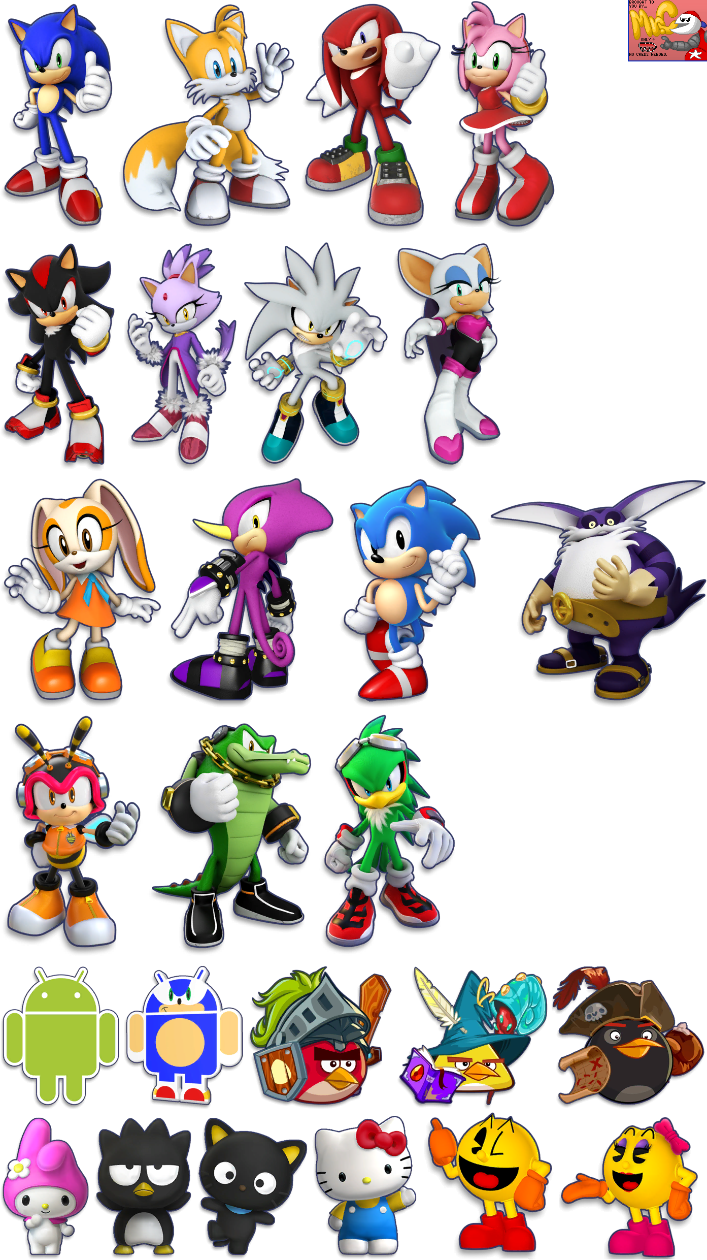 Sonic Dash - Character Portraits (Full Body)