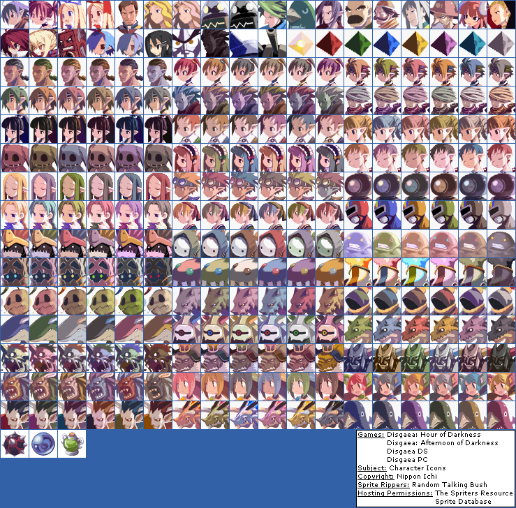 Disgaea: Hour of Darkness - Character Icons