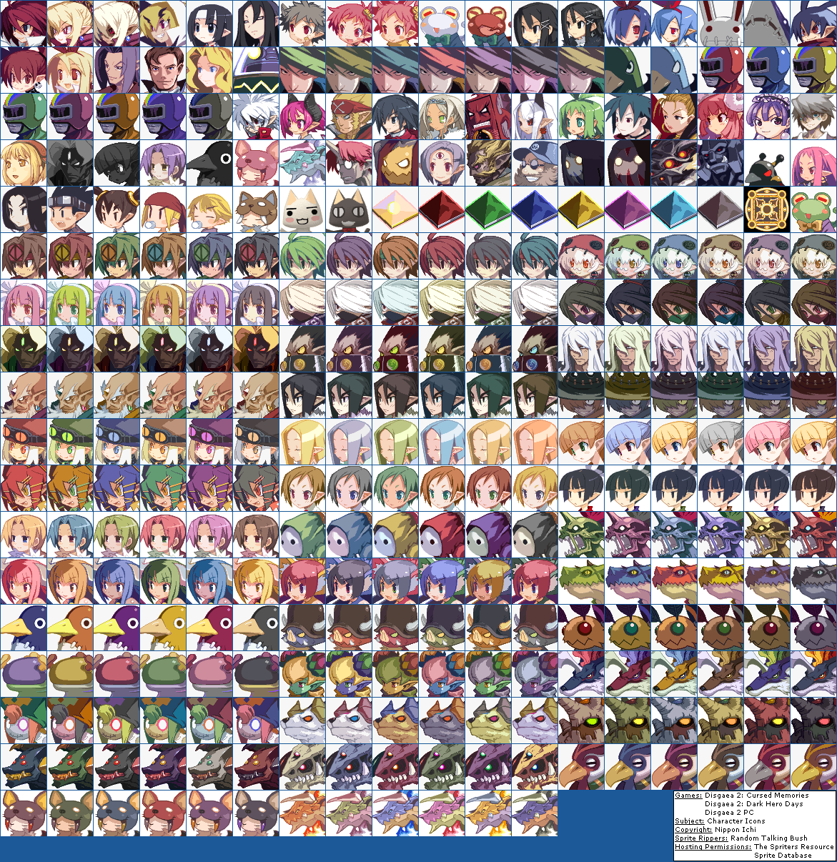 Disgaea 2: Cursed Memories - Character Icons