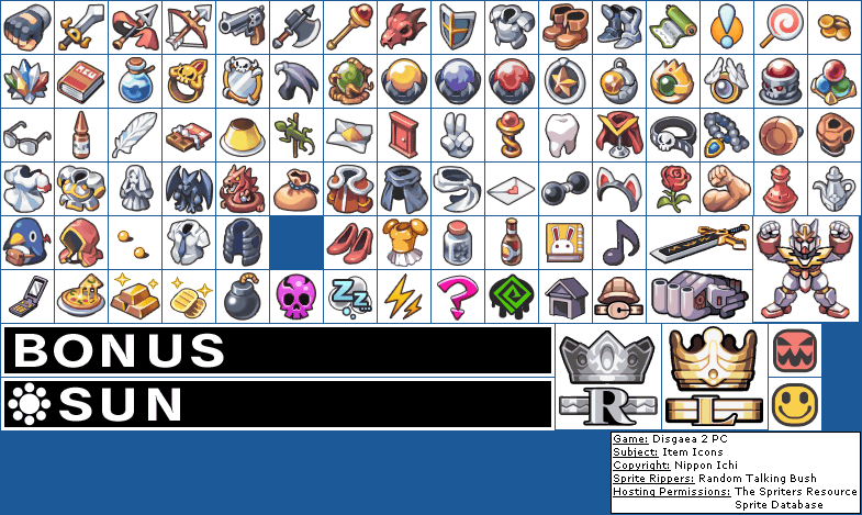 Disgaea 2 PC - Item Icons