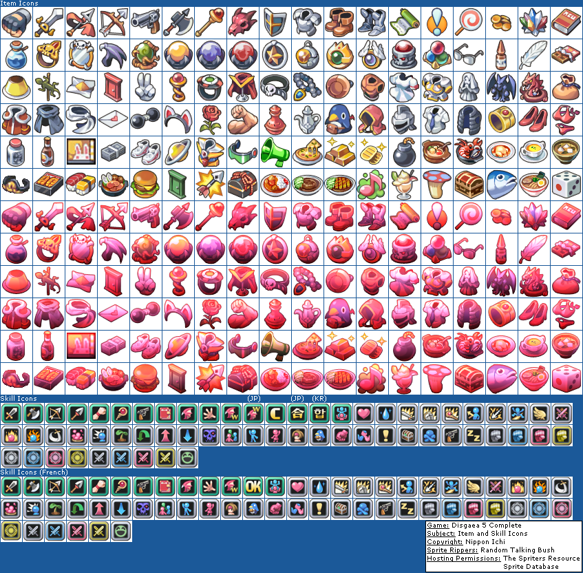 Disgaea 5 Complete - Item Icons