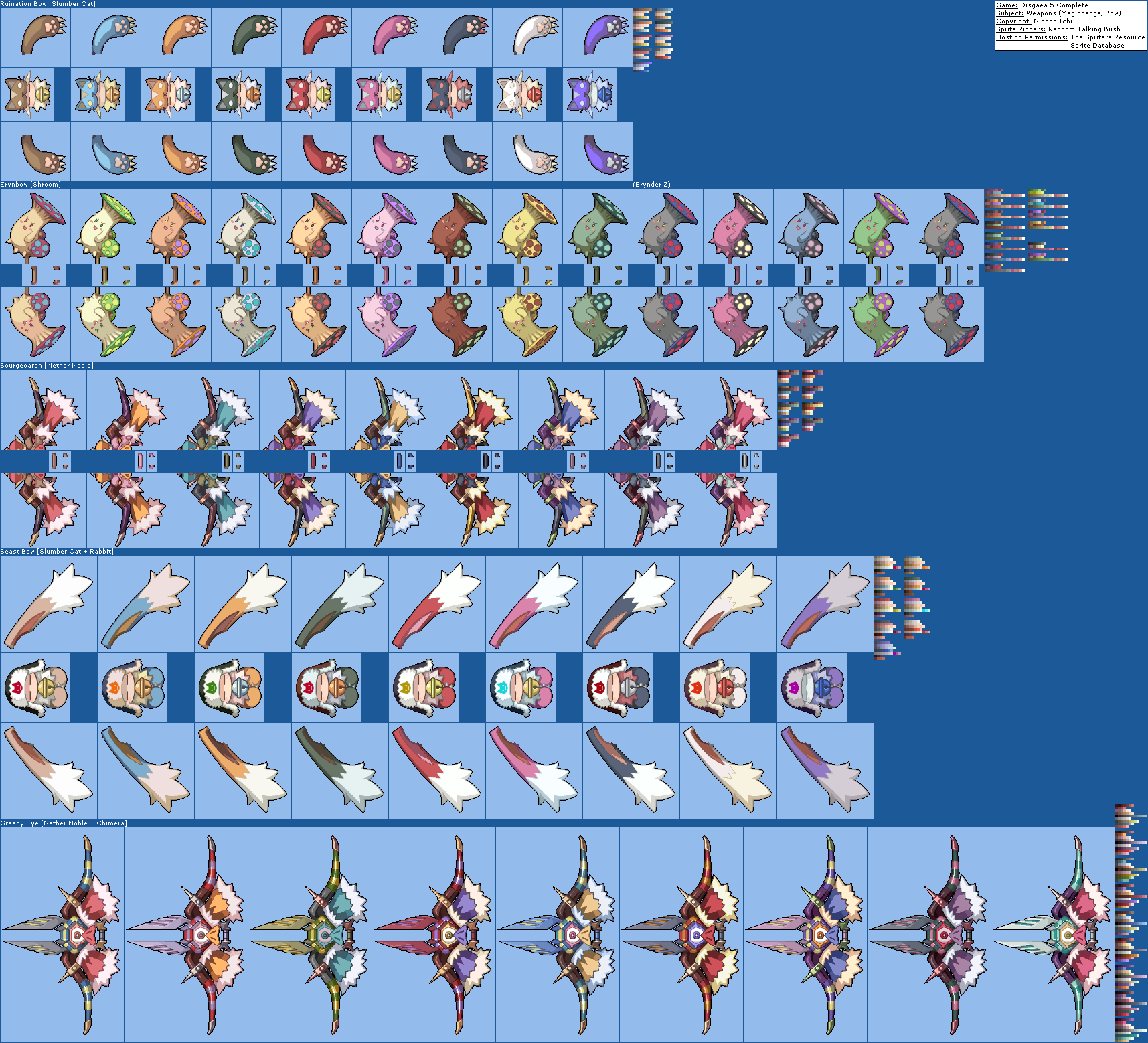 Disgaea 5 Complete - Weapons (Magichange, Bow)