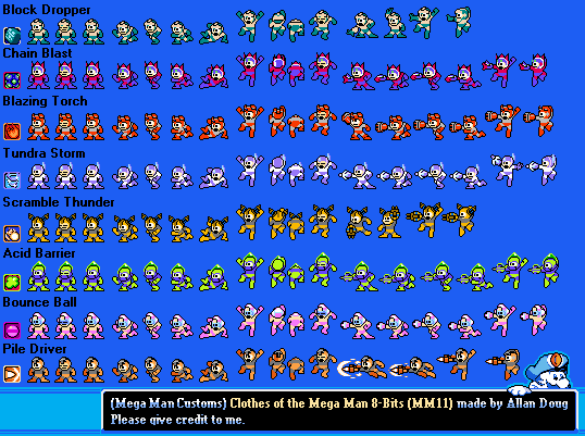 Mega Man 11 Weapons (NES-Style)