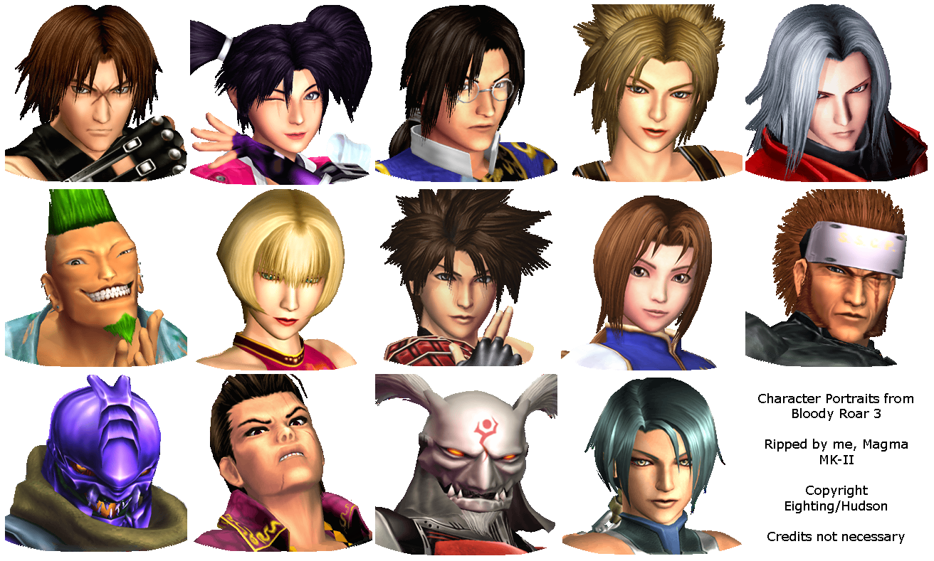 Bloody Roar 3 - Character Portraits.