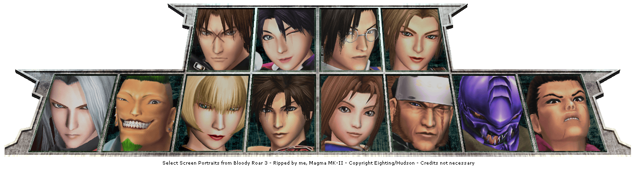 Bloody Roar 3 - Select Screen Portraits