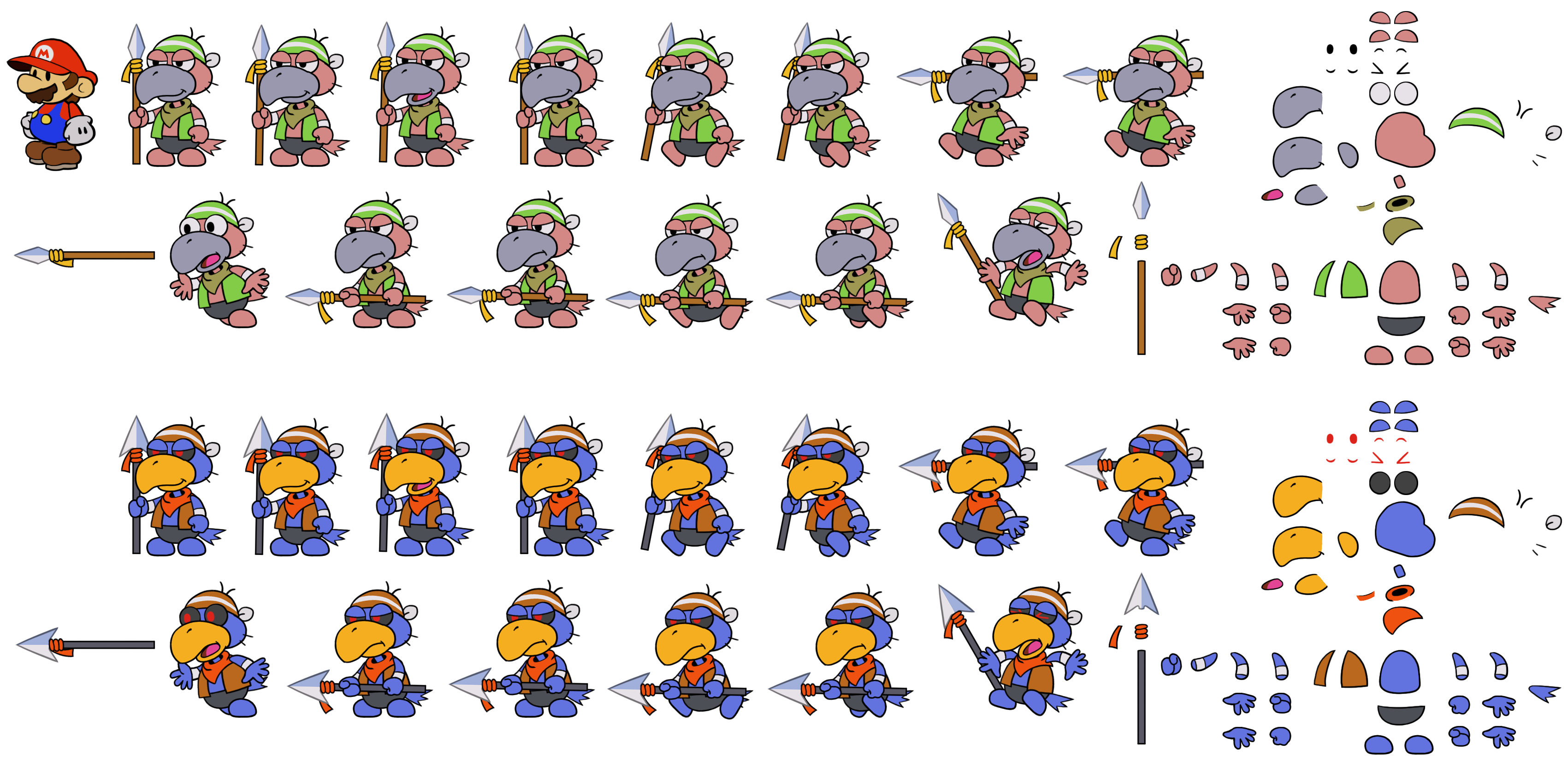 Paper Mario Customs - Craws and Dark Craws (Paper Mario-Style)