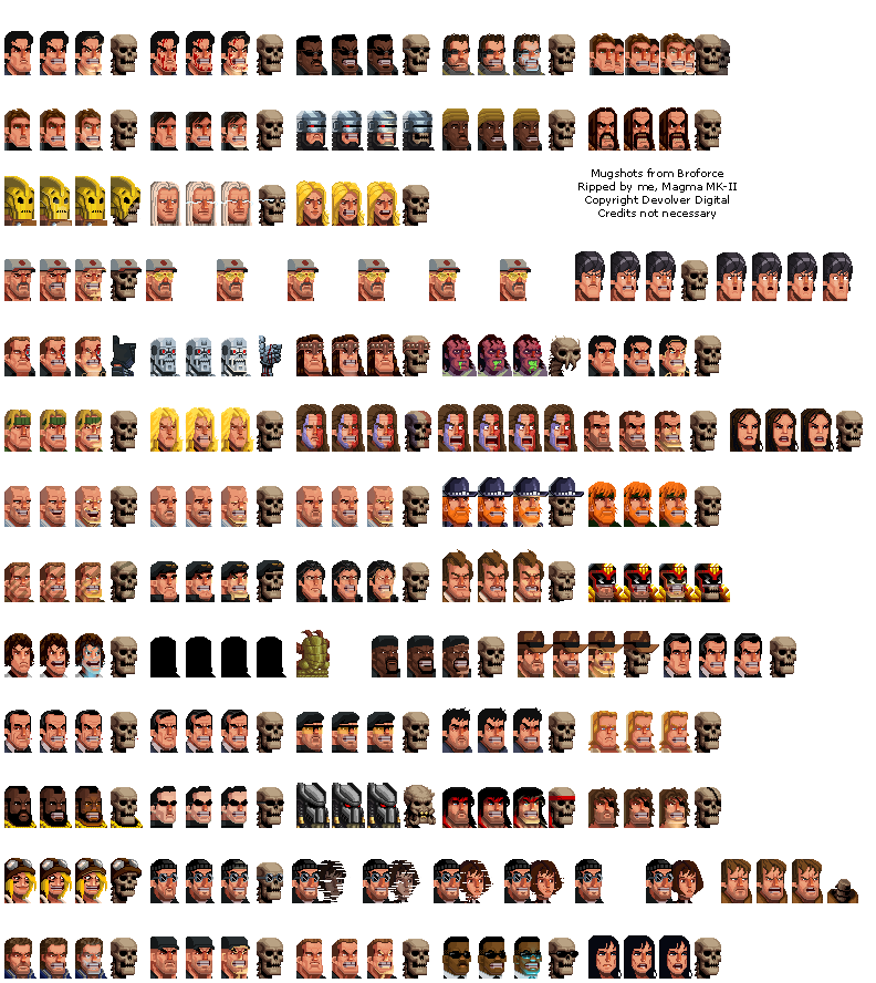 Broforce - Mugshots