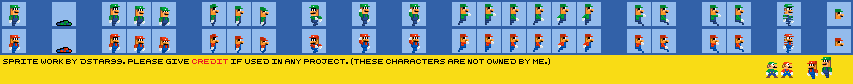 Mario & Luigi Customs - Mario & Luigi (Bowser's Memory, Super Mario Maker-Style)