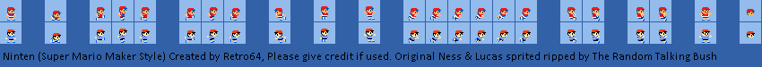 EarthBound Beginnings Customs - Ninten (Super Mario Maker-Style)