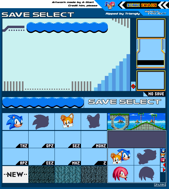 Sonic Chaos (Fan Game) - Save Select Menu