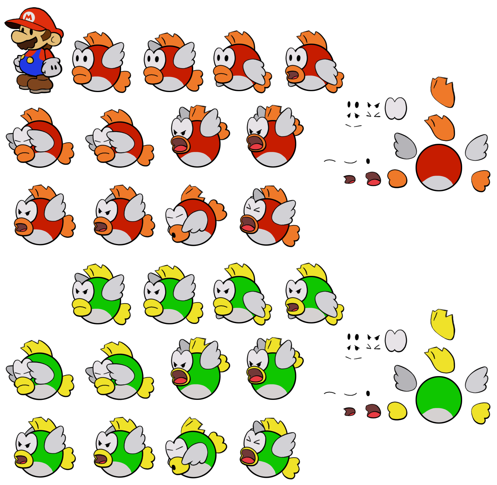 Mario Customs - Cheep Cheeps (Paper Mario-Style)
