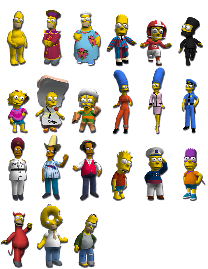 The Simpsons Hit & Run - Costumes