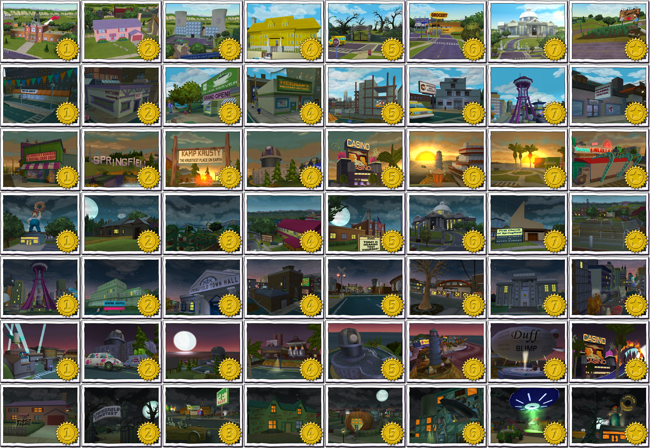 The Simpsons Hit & Run - Scrapbook Mission Thumbnails