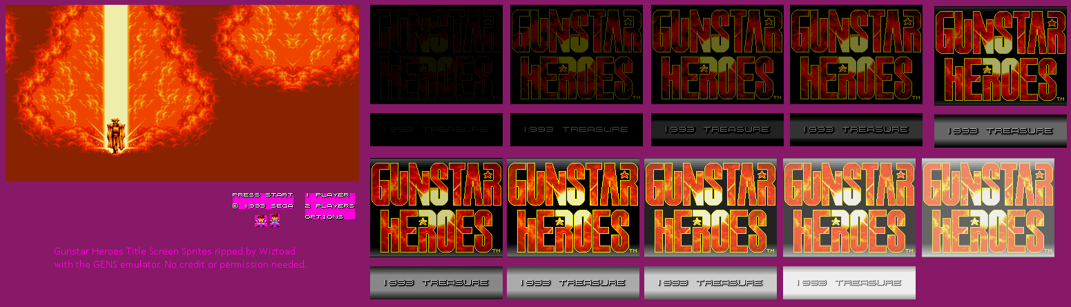 Gunstar Heroes - Title Screen