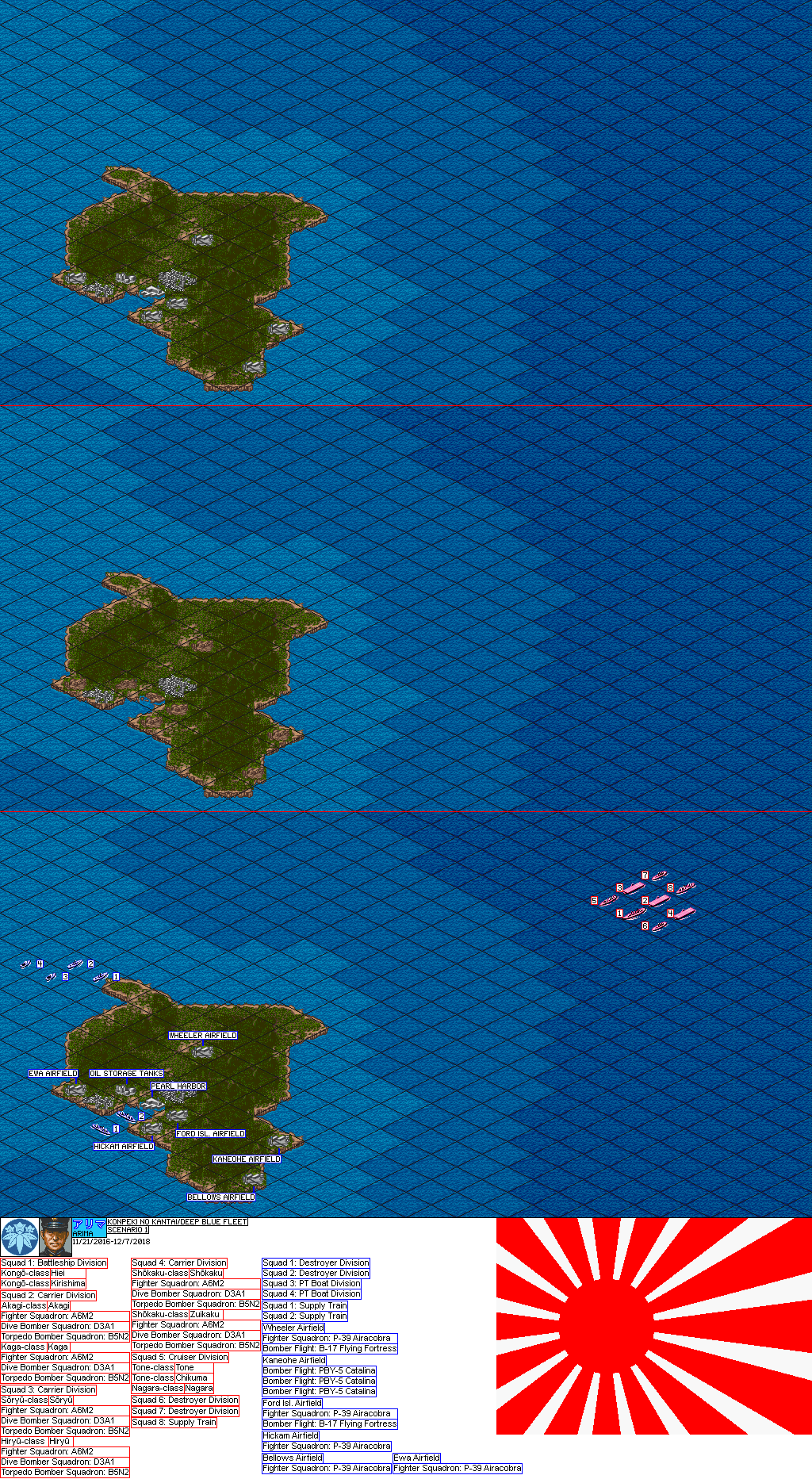 Deep Blue Fleet / Konpeki no Kantai - Scenario 1 - Oahu Island