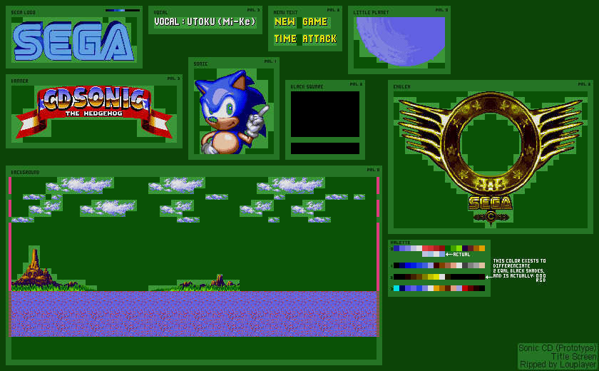 Sonic the Hedgehog CD (Prototype) - Title Screen