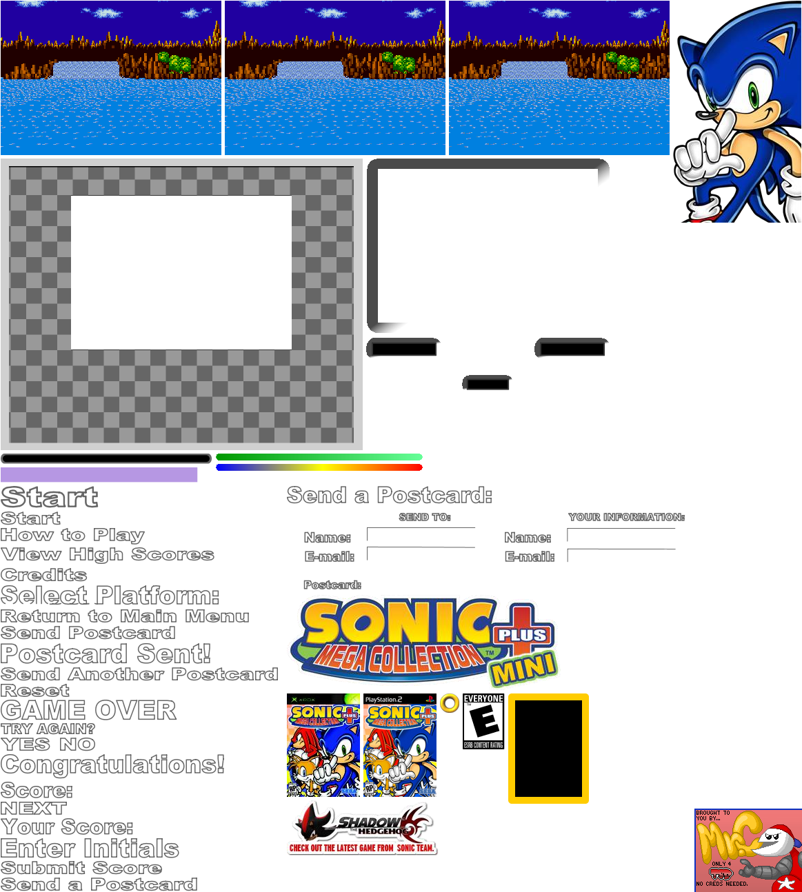 Sonic Mega Collection Plus Mini - Main Menu