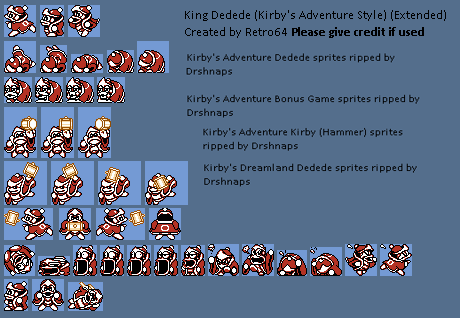 Kirby Customs - King Dedede (Kirby's Adventure-Style, Expanded)