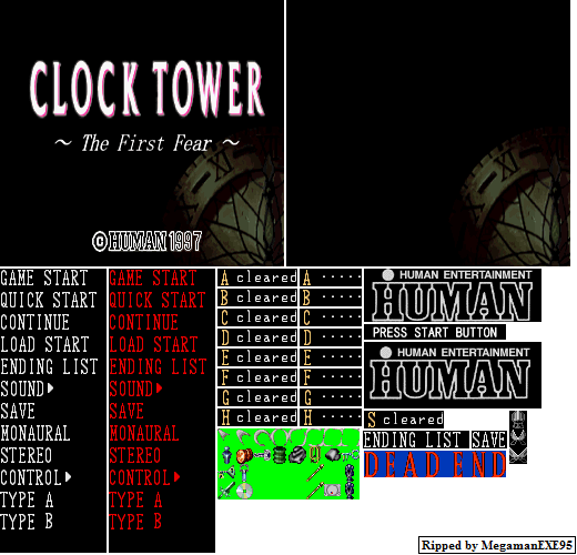 Clock Tower: The First Fear (JPN) - Menus