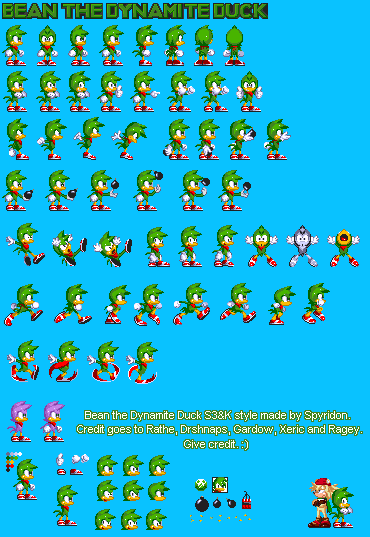 Custom Edited Sonic The Hedgehog Customs Bean Sonic 3 Style