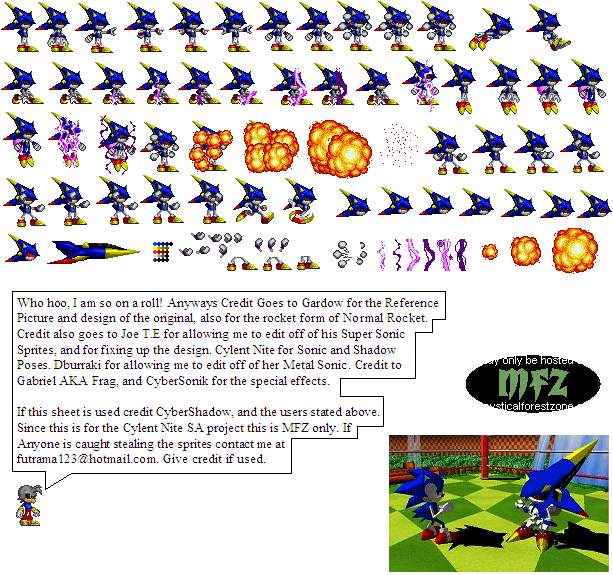 Custom / Edited - Sonic the Hedgehog Customs - Metal Sonic (Sonic 3-Style)  - The Spriters Resource