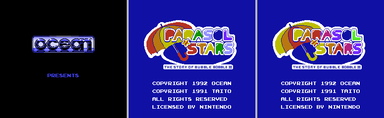 Parasol Stars - Rainbow Islands II: The Story of Bubble Bubble 3 (PAL) - Title Screen