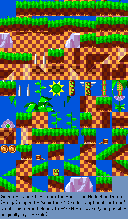 Amiga / Amiga CD32 - Sonic The Hedgehog (Demo) - Green Hill Zone - The