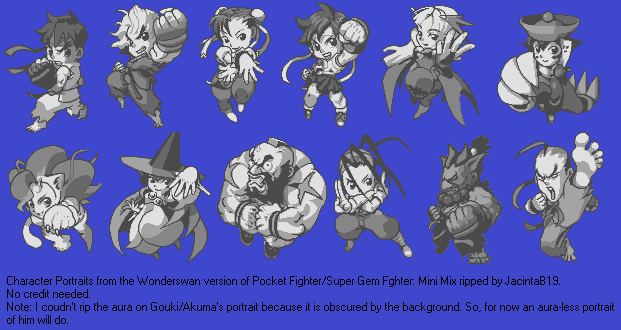 Pocket Fighter / Super Gem Fighter: Mini Mix (JPN) - Character Portraits