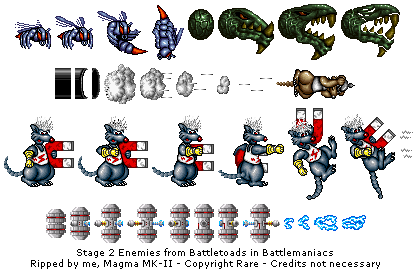 Battletoads in Battlemaniacs - Stage 2 Enemies