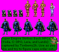 Super Star Wars 2: The Empire Strikes Back - Yoda, C-3PO, Leia and Lando