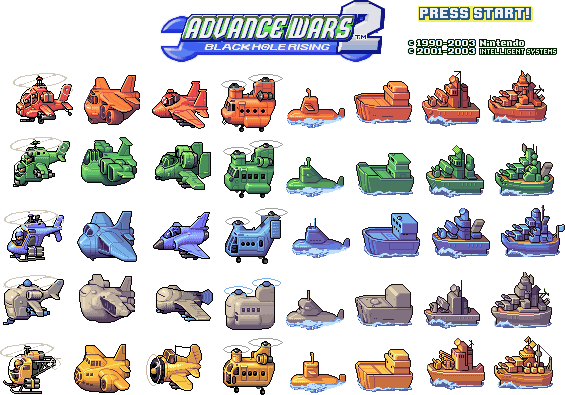 Advance Wars 2: Black Hole Rising - Air and Sea Units