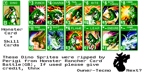 Monster Rancher Battle Card GB - Dino Cards