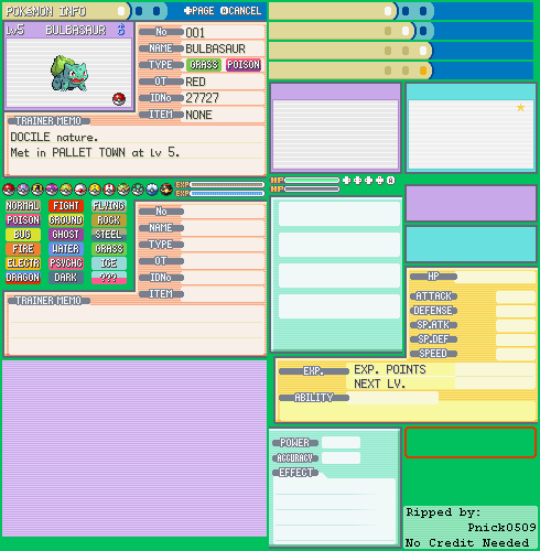 Pokémon Summary Menu