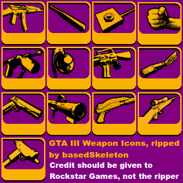 Grand Theft Auto 3 - Weapon Icons