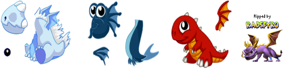 Dragonvale - Ice, Fire & Water Dragons (Hatchlings)