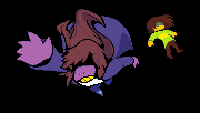 Deltarune - Kris and Susie Falling