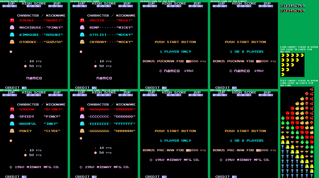 Pac-Man - Attract Mode & HUD Assets