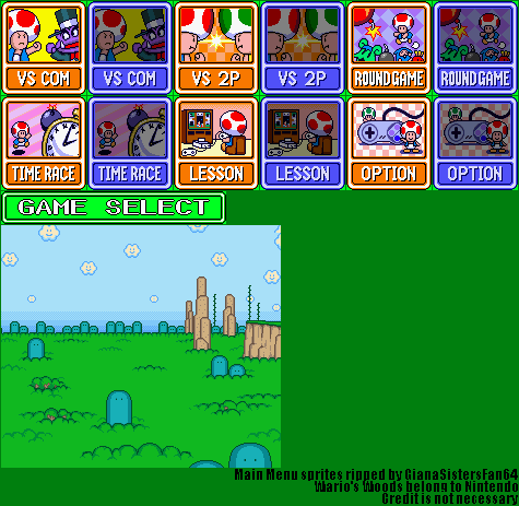 Wario's Woods - Main Menu