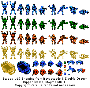 Battletoads & Double Dragon: The Ultimate Team - Stage 1 & 7 Enemies