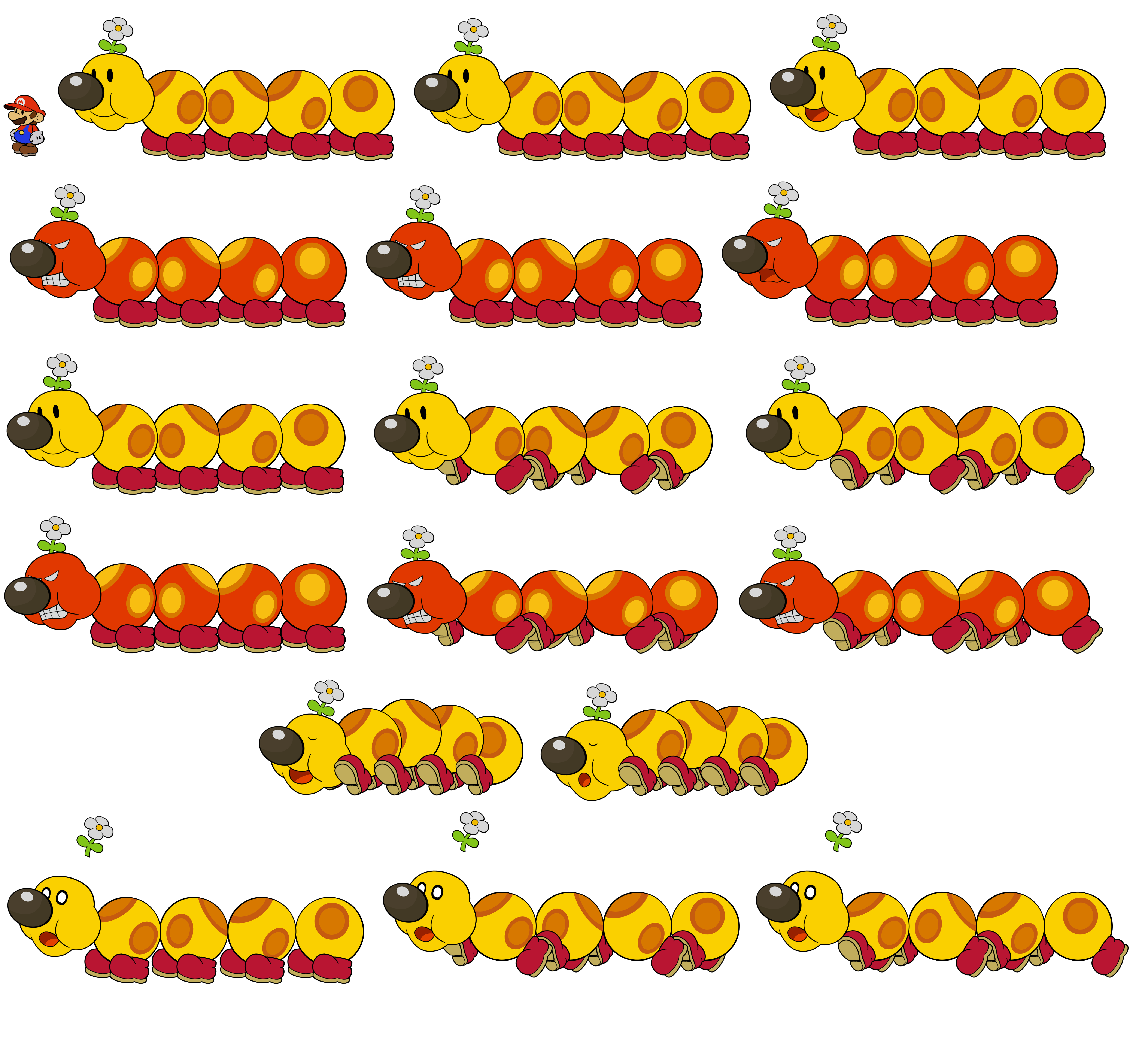 Mario Customs - Wiggler (Paper Mario-Style, Modern, 1 / 2)
