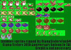 Giana Sisters 30th Anniversary (Hack) (Demo 2.0) - Enemies