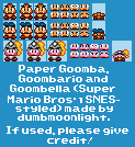 Paper Mario Customs - Goomba, Goombario, & Goombella (Super Mario Bros. 1 SNES-Style)