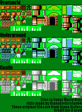 Giana Sisters Customs - Tiles (Super Mario Bros. 1 NES-Style)
