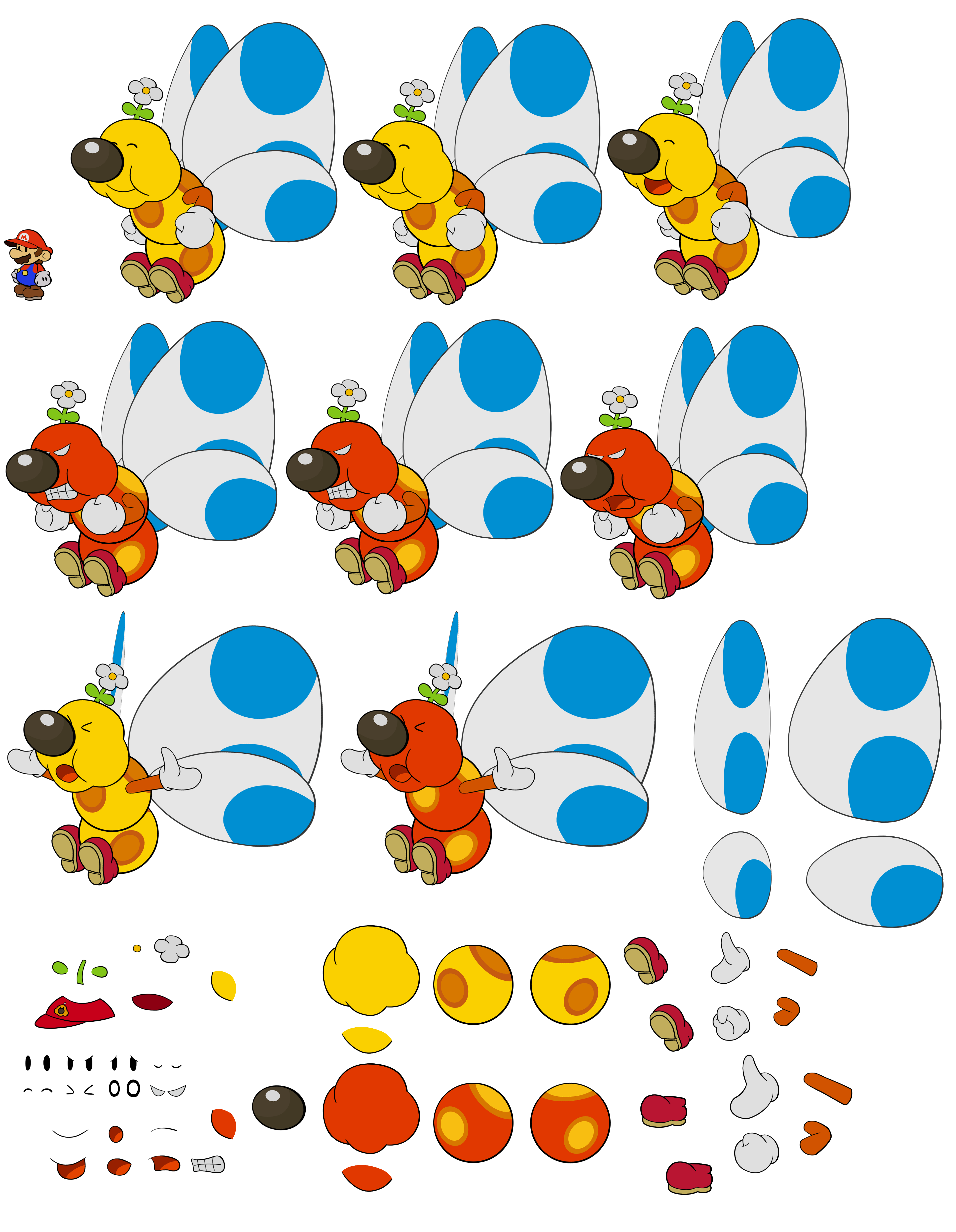 Yoshi Customs - Flutter (Paper Mario-Style, Modern, 2 / 2)