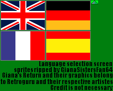 Giana's Return - Language Selection Screen